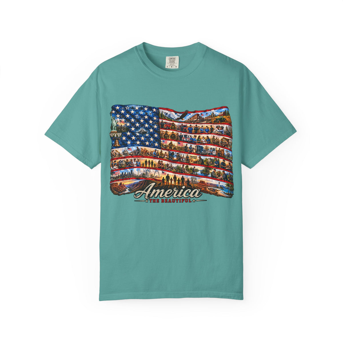 Patriotic 'America the Beautiful' Flag T-Shirt