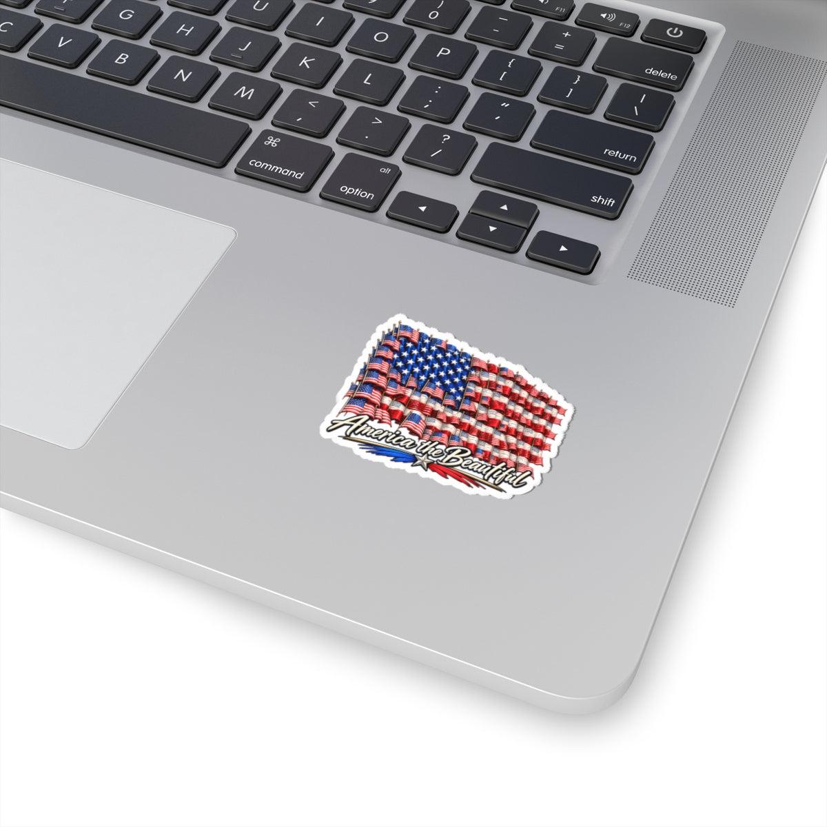 America the Beautiful Flag Sticker — Patriotic Kiss-Cut Decal for Laptops, Water Bottles & Cars