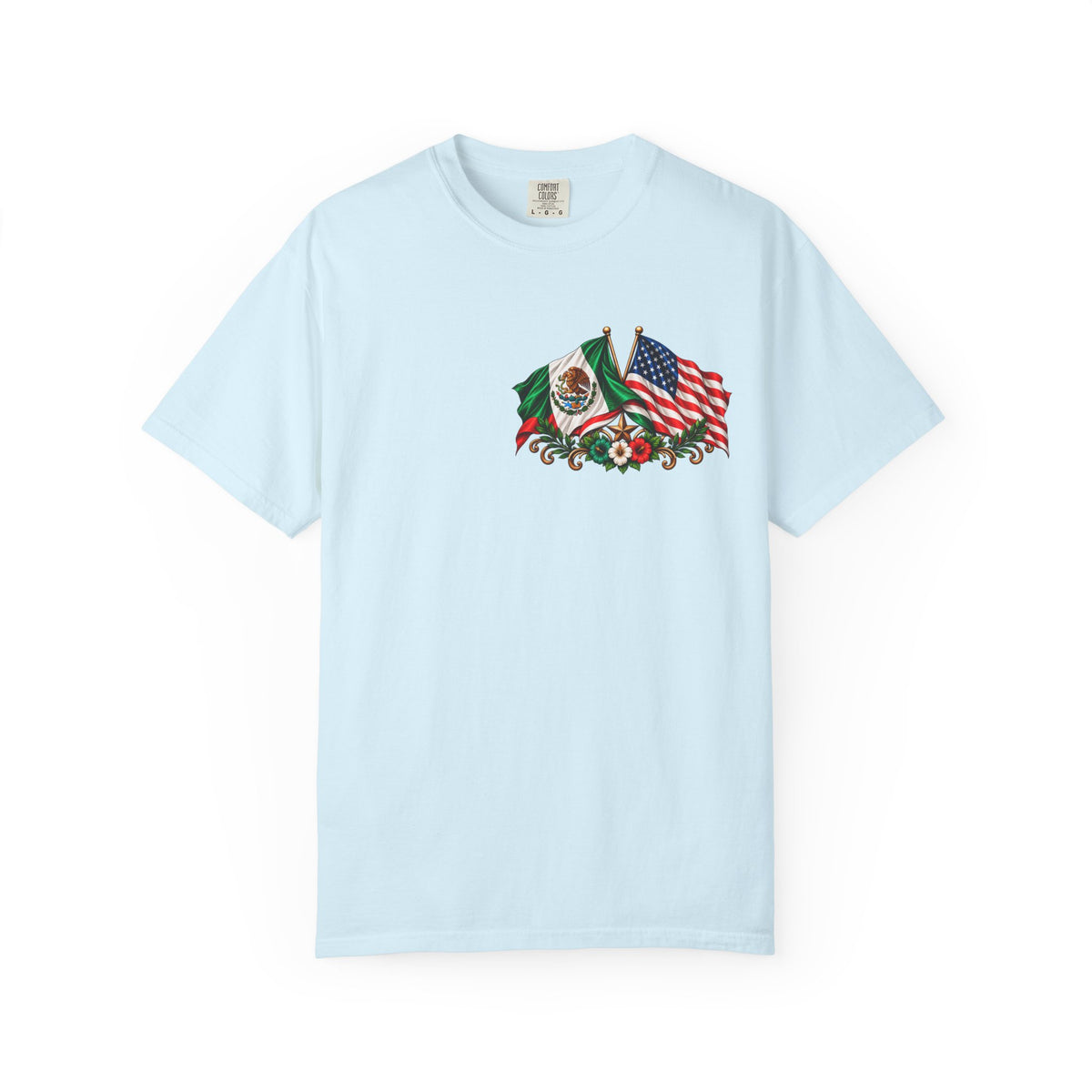 Proud of My Roots T-Shirt — "Orgulloso de mis Raíces / Orgulloso de ser Americano" USA-Mexico Heritage Tee
