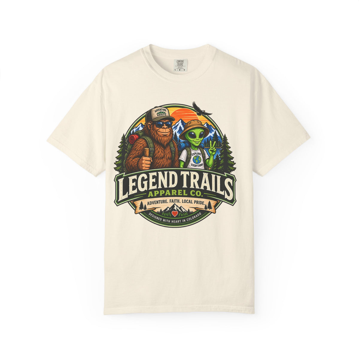 Legend Trails T-Shirt — Bigfoot & Alien Adventure Graphic Tee