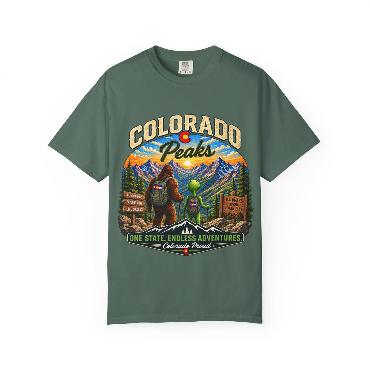 Colorado Peaks T-Shirt — One State, Endless Adventures Outdoor Graphic Tee