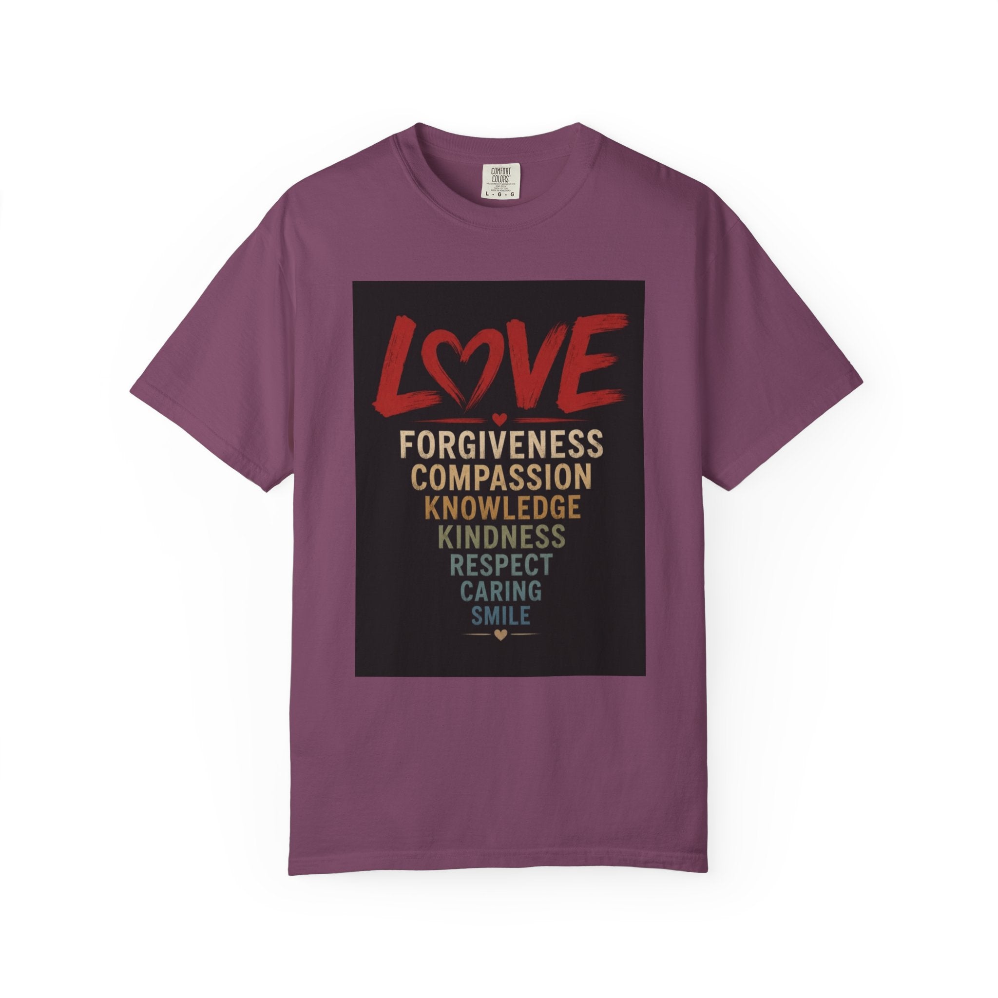 Love Words T-Shirt — Forgiveness, Compassion, Kindness Typography Tee