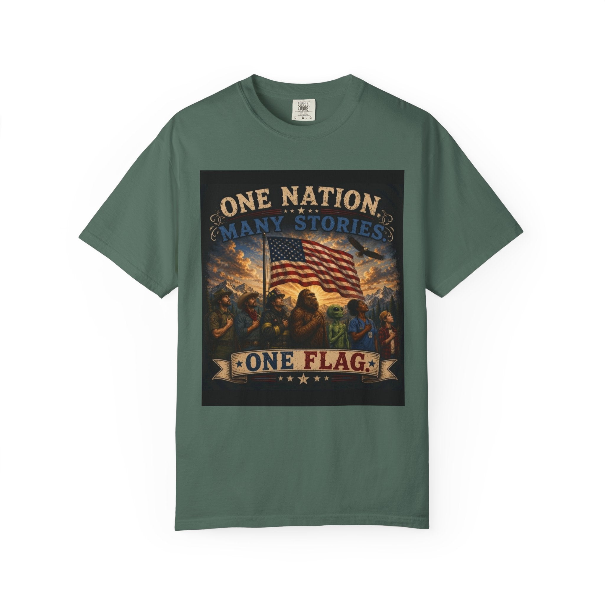 One Nation, One Flag T-Shirt — Patriotic American Flag Graphic Tee