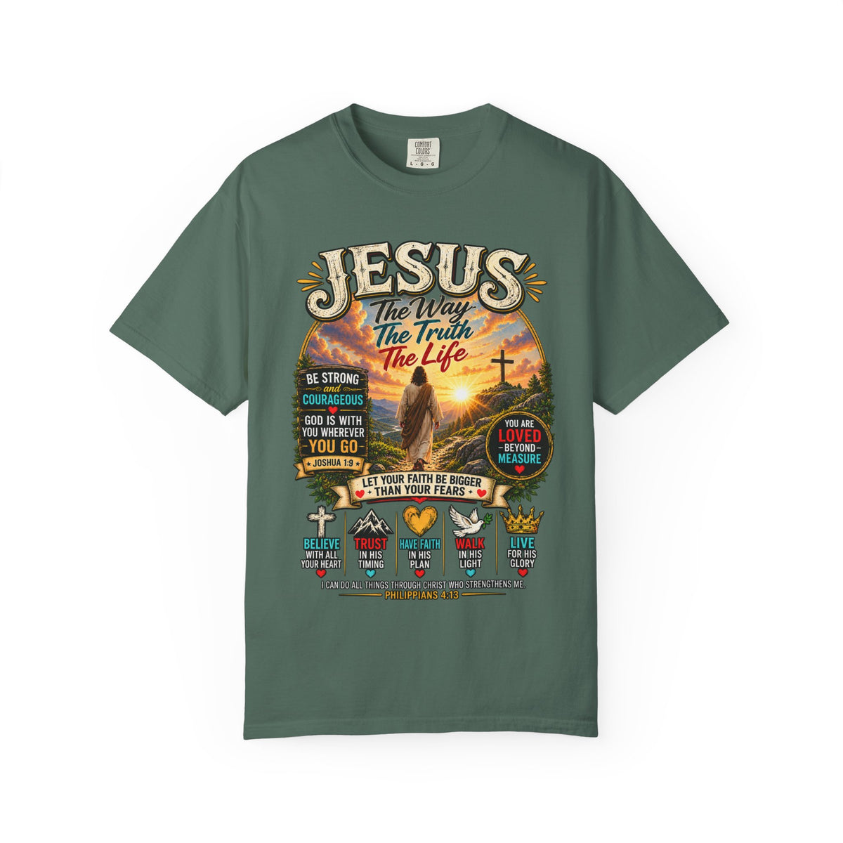 Jesus Faith T-Shirt — "Jesus: The Way, The Truth, The Life" Inspirational Christian Tee