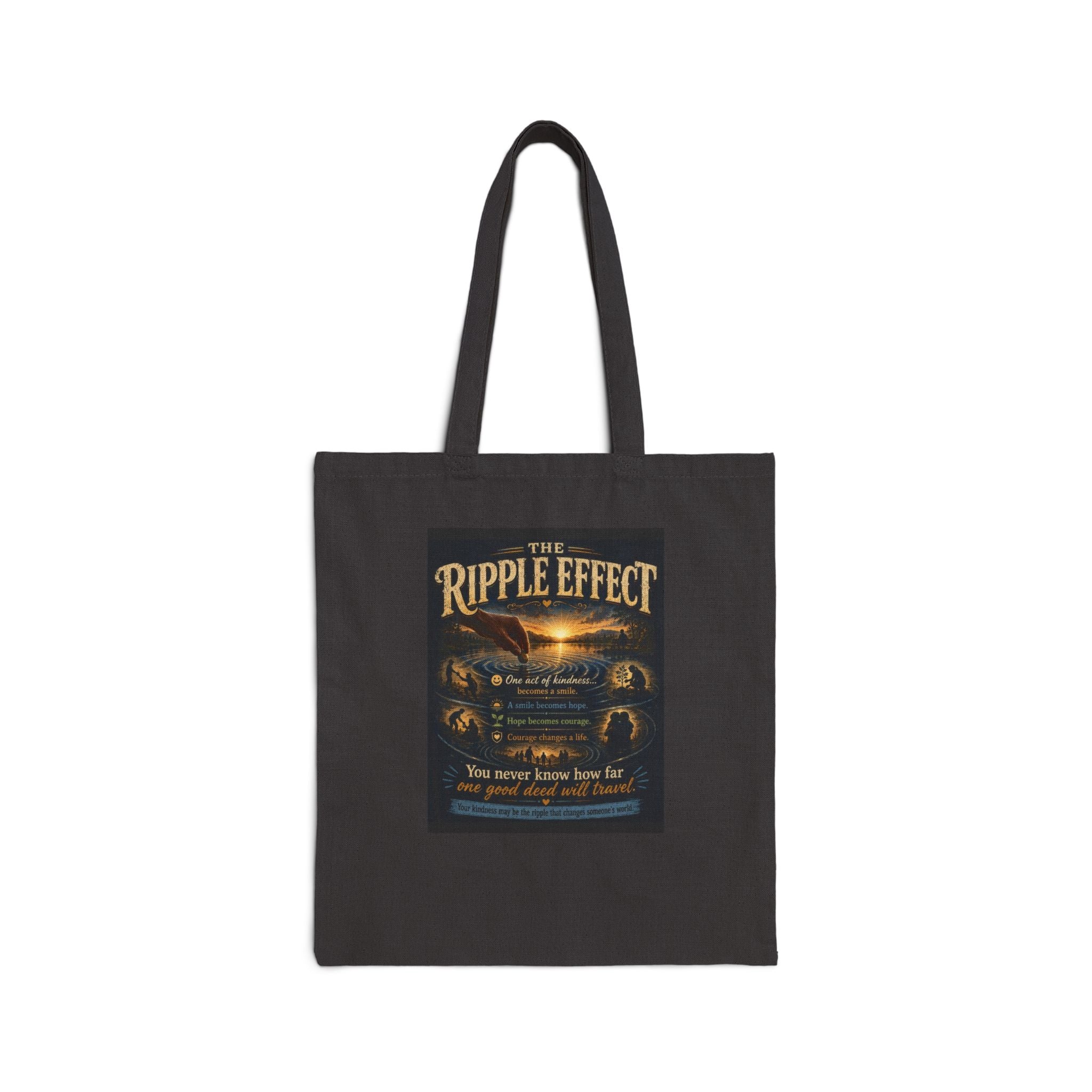 Tote Bag — "The Ripple Effect" Vintage Sunset Graphic Canvas Tote