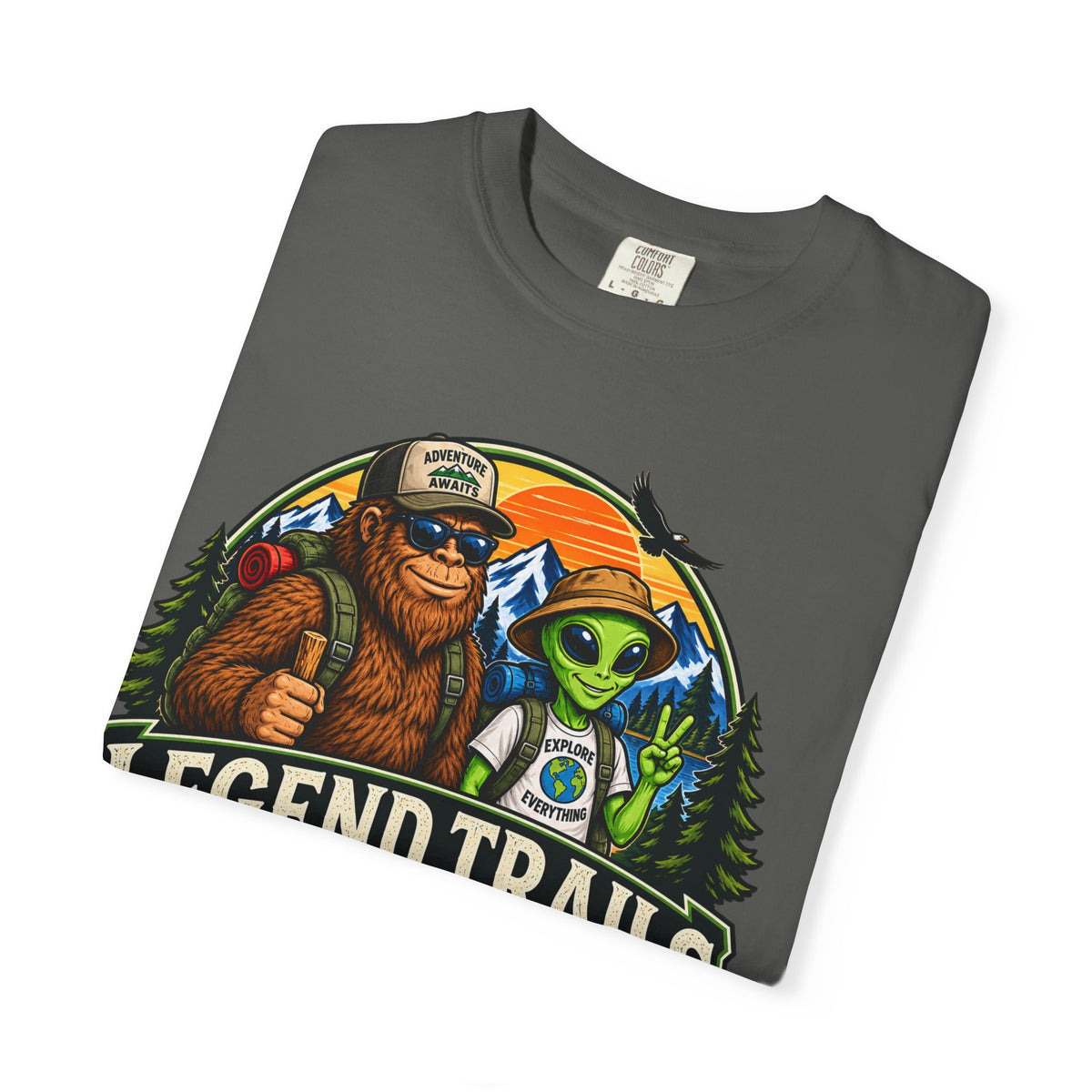 Legend Trails T-Shirt — Bigfoot & Alien Adventure Graphic Tee