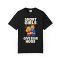 Short Girls Give Bear Hugs T-Shirt — Cute Retro Couple Hug Graphic Tee