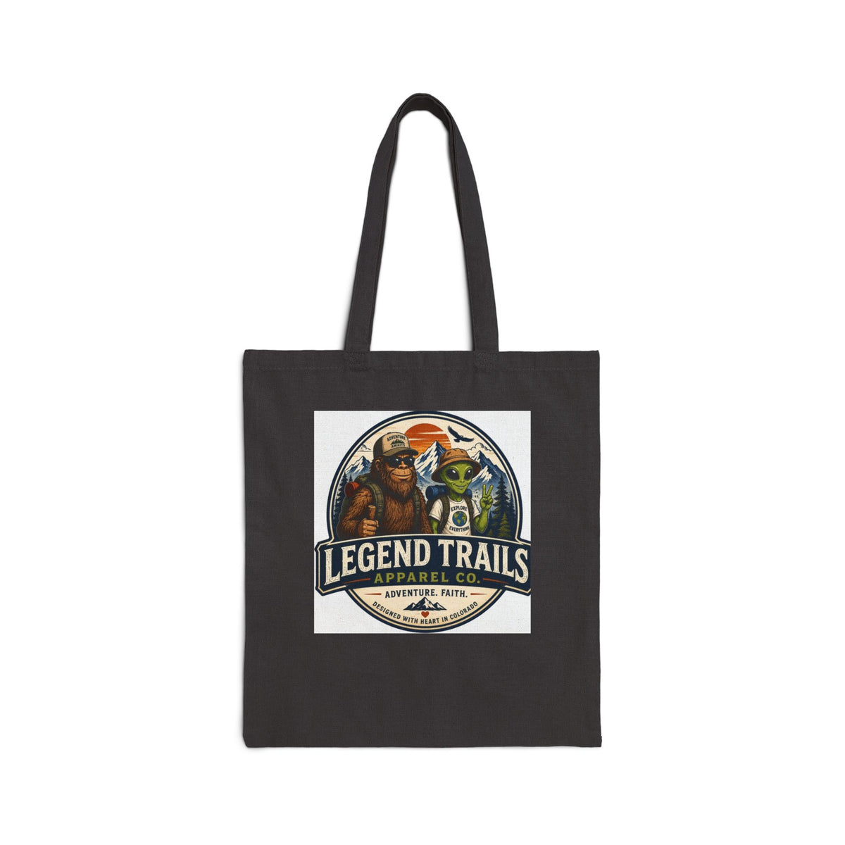 Legend Trails Canvas Tote Bag — Adventure Hike Outdoor Market Bag
