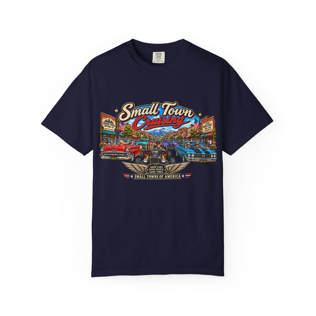 Small Town Cruising T-Shirt — Vintage Classic Car Scene Tee