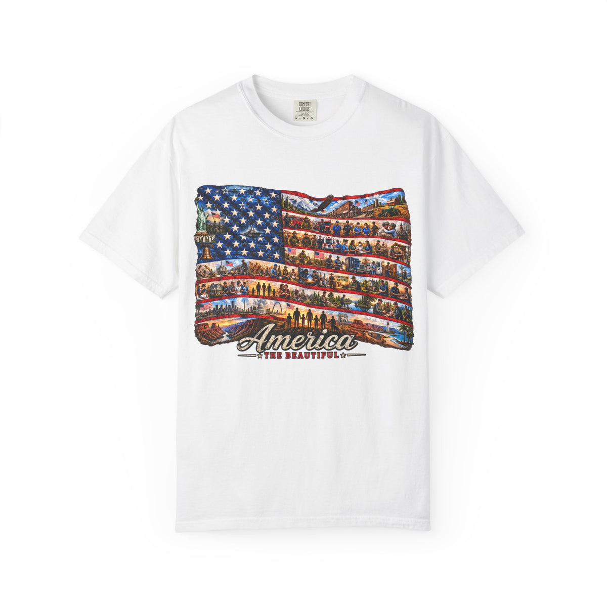 Patriotic 'America the Beautiful' Flag T-Shirt