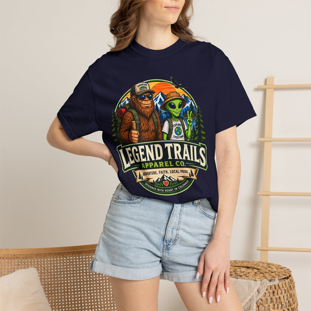 Legend Trails T-Shirt — Bigfoot & Alien Adventure Graphic Tee