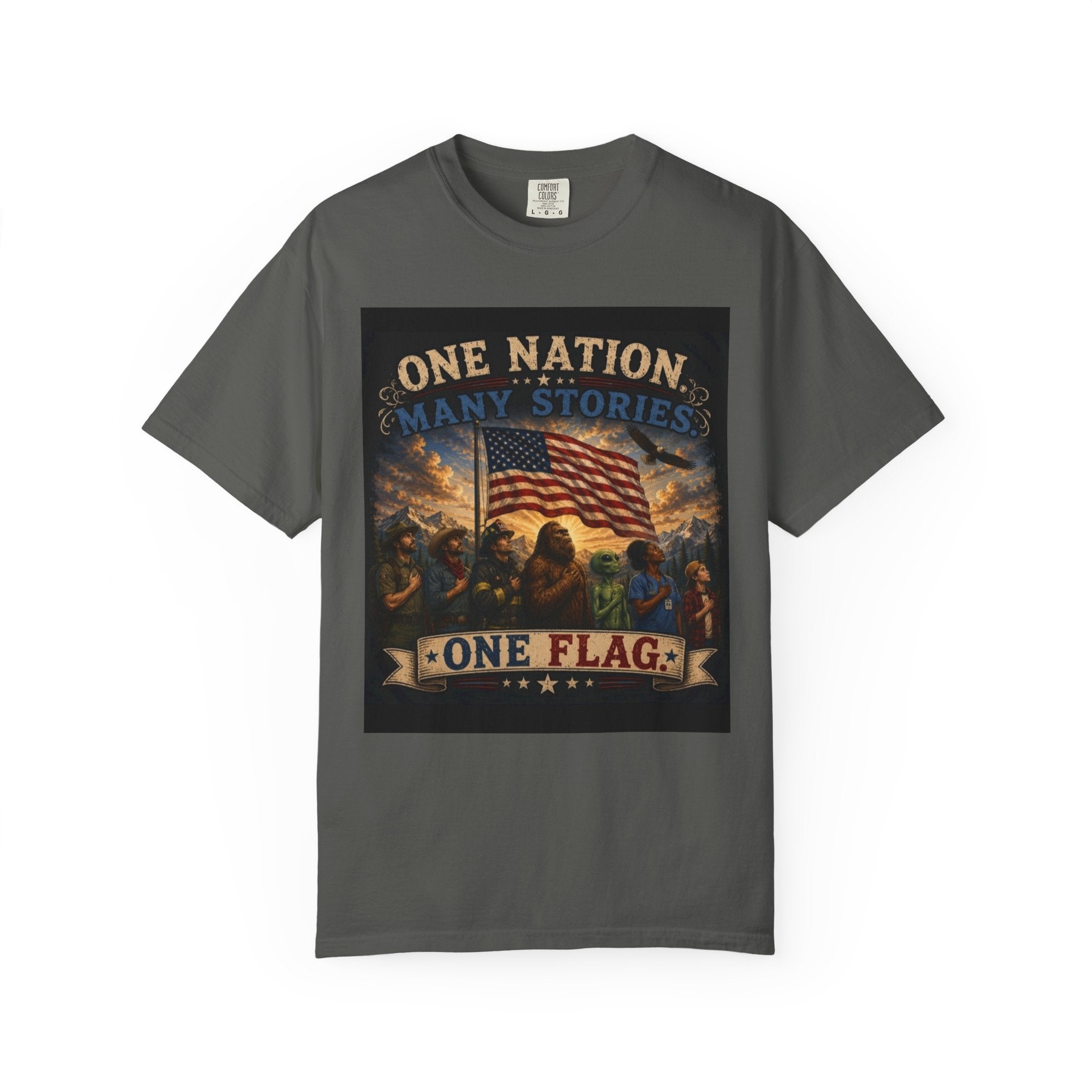 One Nation, One Flag T-Shirt — Patriotic American Flag Graphic Tee