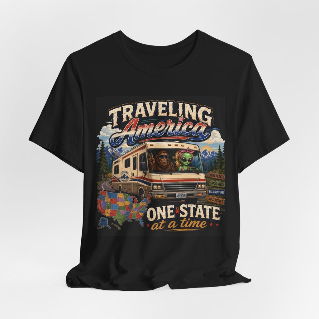 Traveling America RV Tee — "One State at a Time" Road Trip T‑Shirt