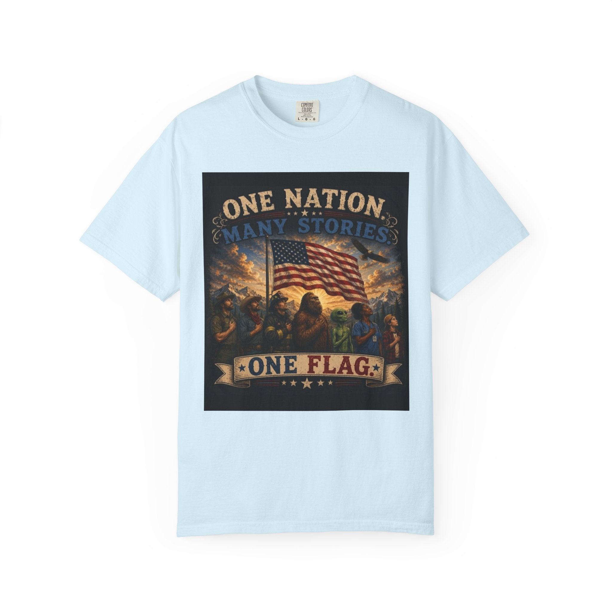 One Nation, One Flag T-Shirt — Patriotic American Flag Graphic Tee