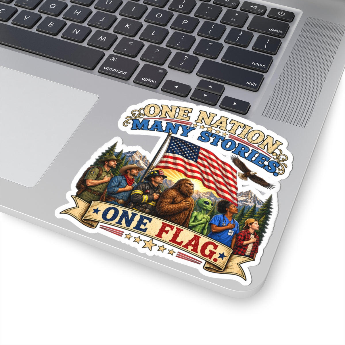 One Nation Many Stories - Patriotic Kiss-Cut Sticker