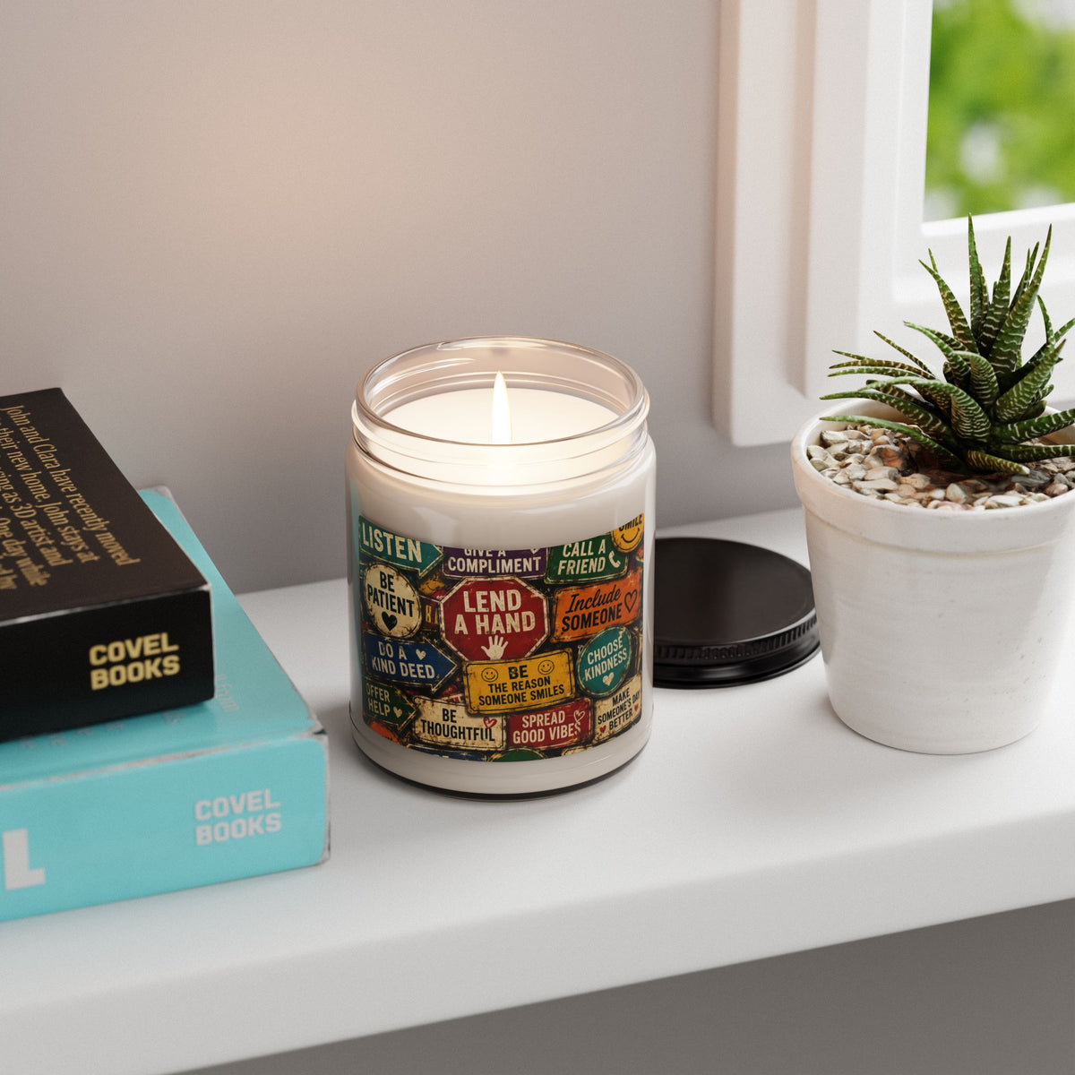 Scented Soy Candle — 'Lend a Hand' Inspirational Signs Jar
