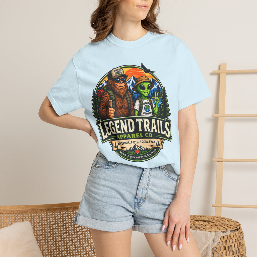 Legend Trails T-Shirt — Bigfoot & Alien Adventure Graphic Tee