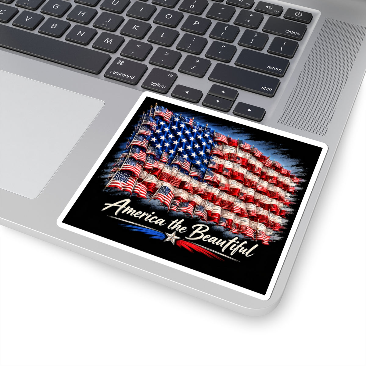 America the Beautiful Flag Sticker — Patriotic USA Kiss-Cut Decal for Laptops, Water Bottles & Cars