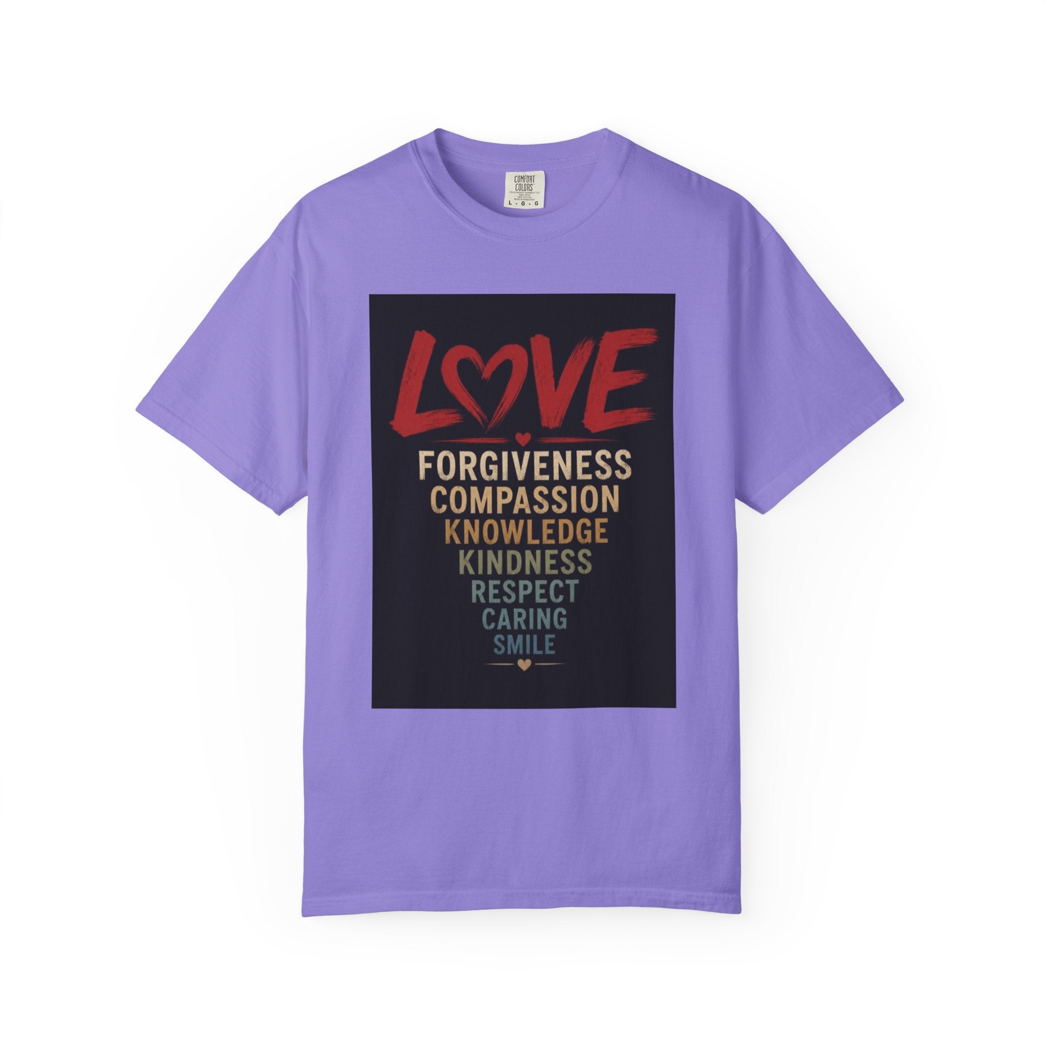 Love Words T-Shirt — Forgiveness, Compassion, Kindness Typography Tee
