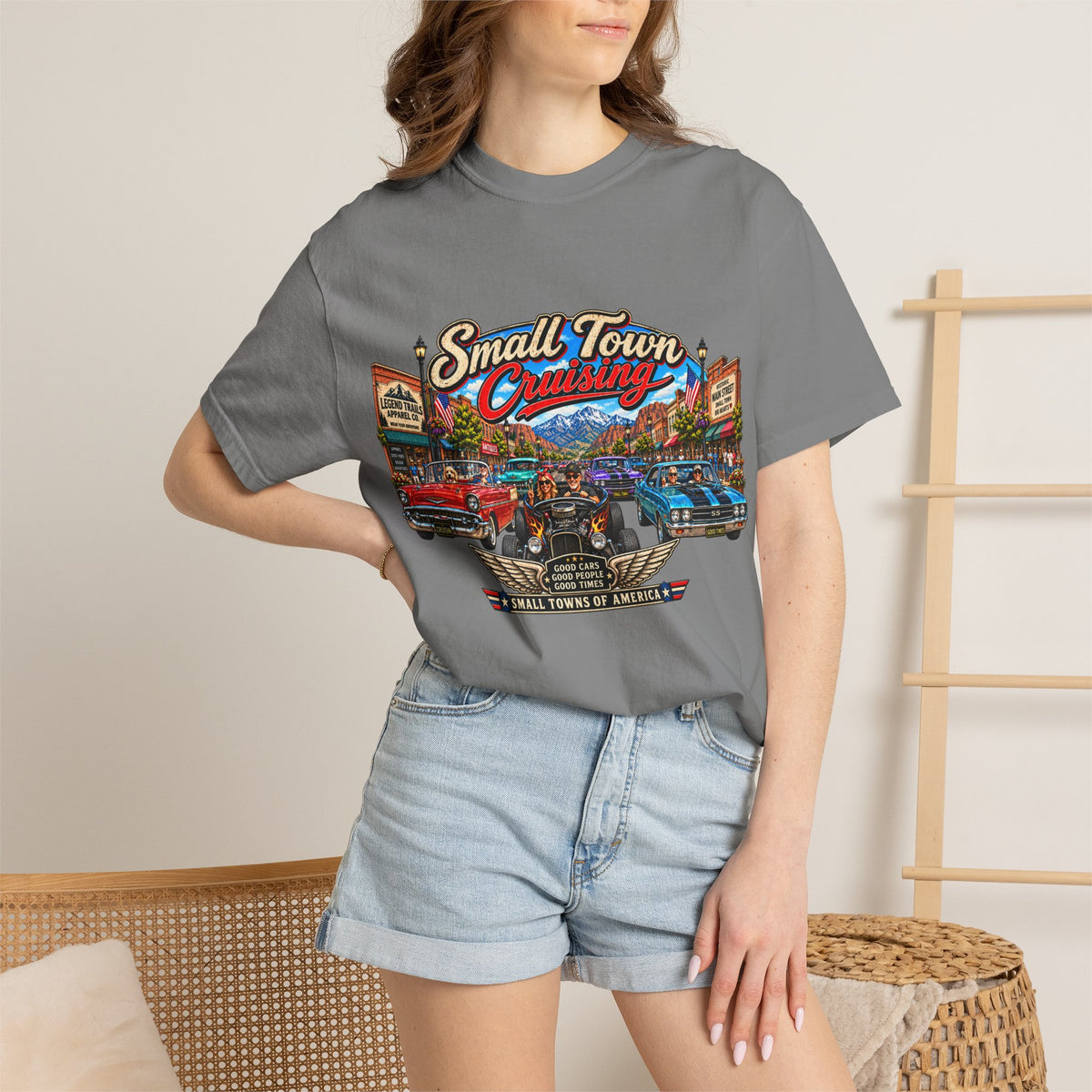 Small Town Cruising T-Shirt — Vintage Classic Car Scene Tee