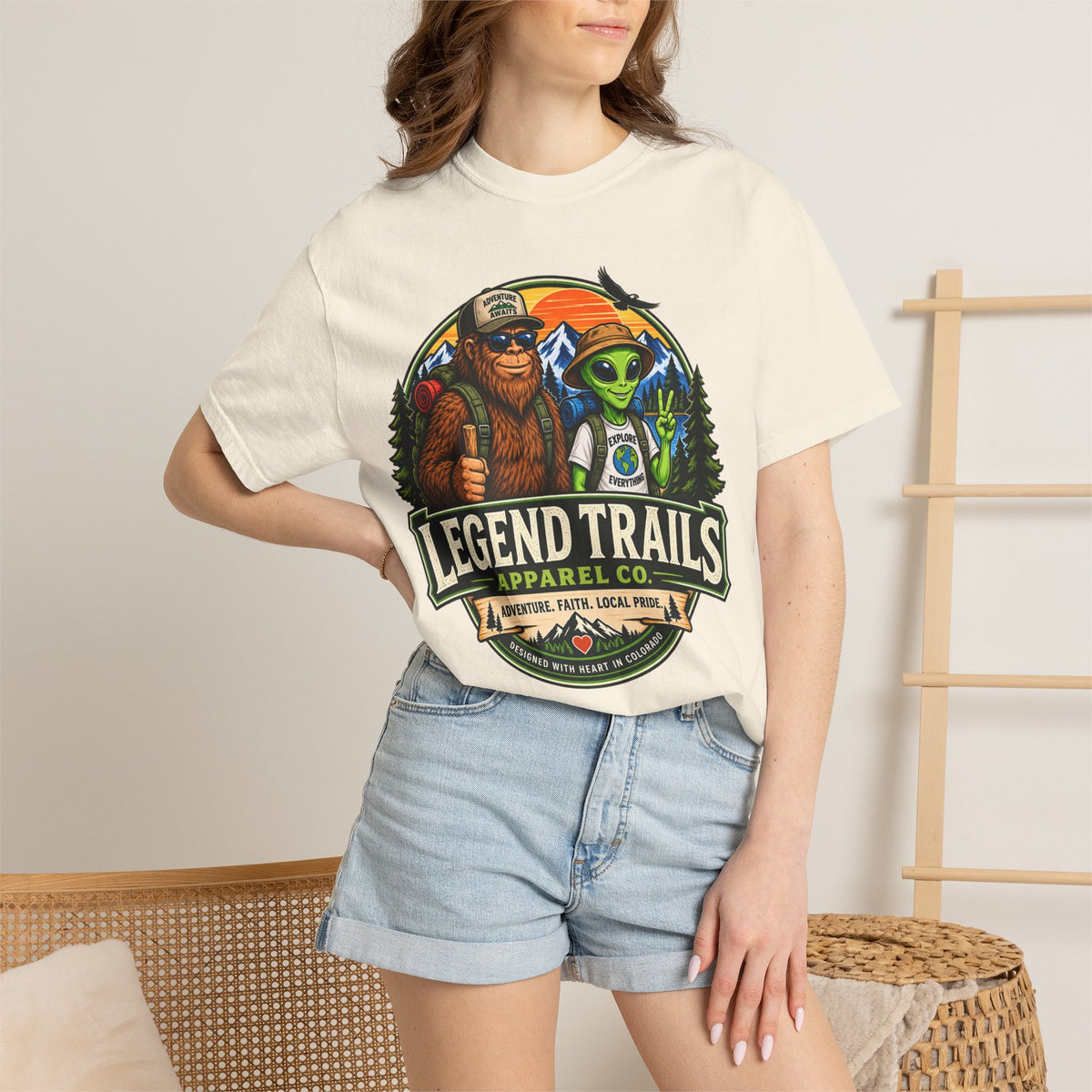 Legend Trails T-Shirt — Bigfoot & Alien Adventure Graphic Tee