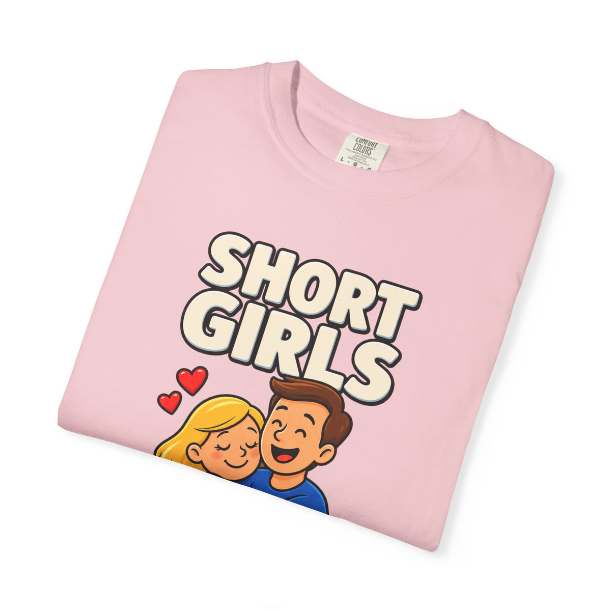 Short Girls Give Bear Hugs T-Shirt — Cute Retro Couple Hug Graphic Tee