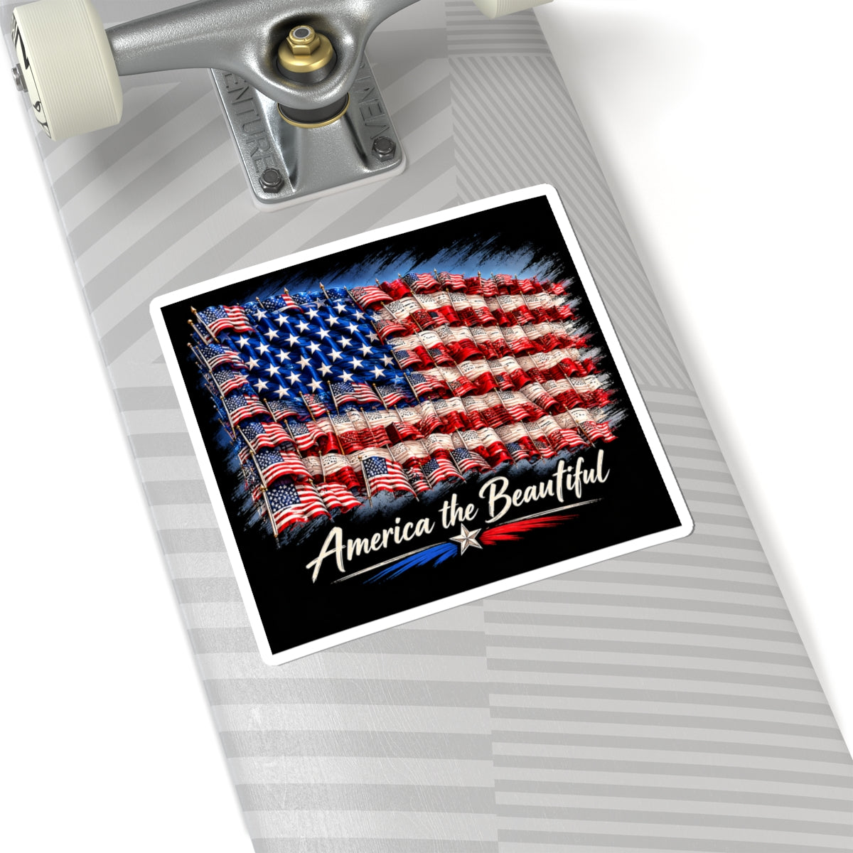 America the Beautiful Flag Sticker — Patriotic USA Kiss-Cut Decal for Laptops, Water Bottles & Cars