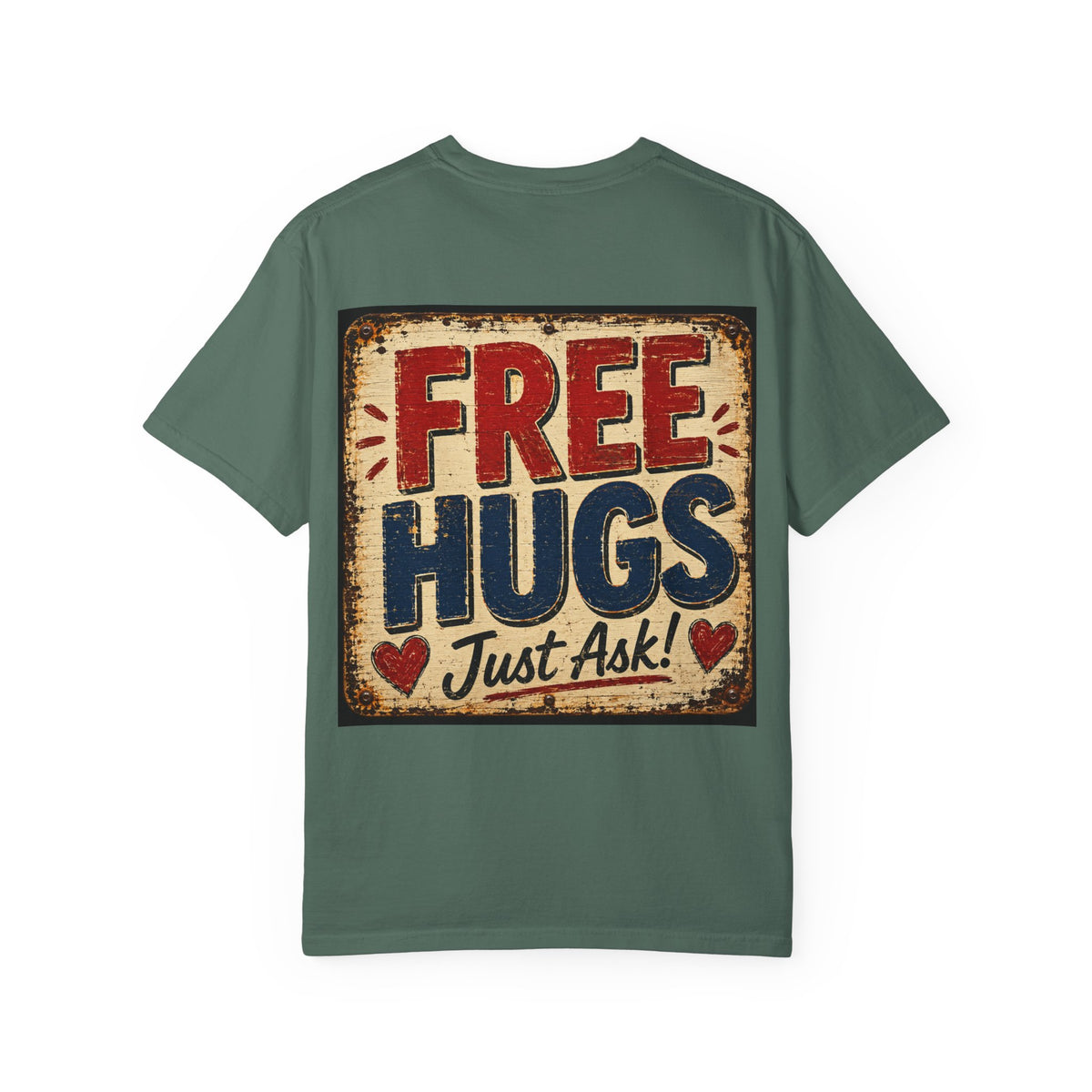 Free Hugs Vintage Graphic T-Shirt — "Free Hugs Just Ask" Comfort Tee