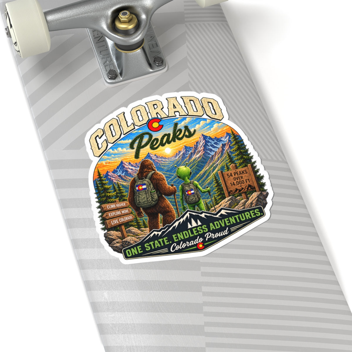 Colorado Peaks Sticker — One State, Endless Adventures Outdoor Decal