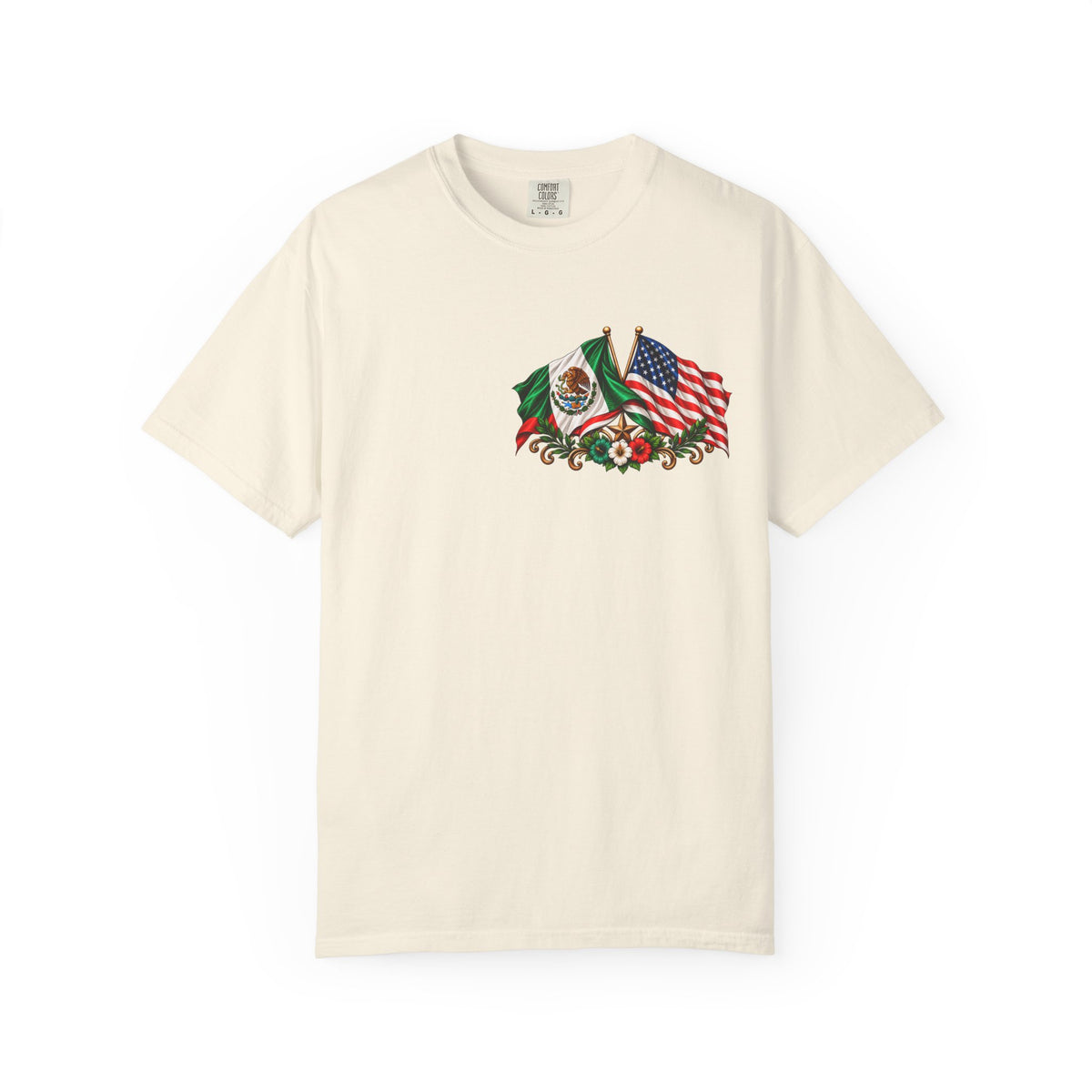 Proud of My Roots T-Shirt — "Orgulloso de mis Raíces / Orgulloso de ser Americano" USA-Mexico Heritage Tee