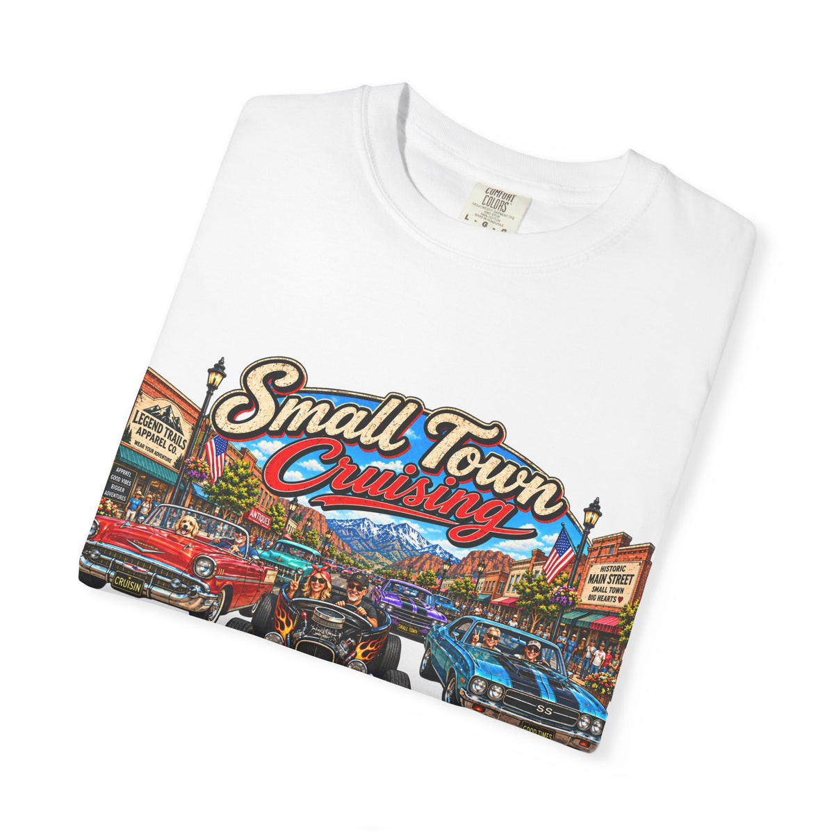 Small Town Cruising T-Shirt — Vintage Classic Car Scene Tee