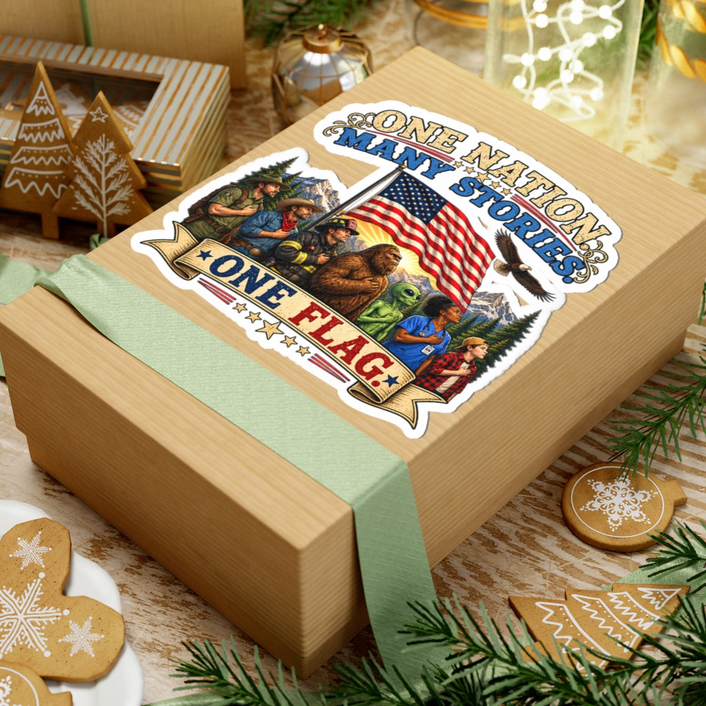 One Nation Many Stories - Patriotic Kiss-Cut Sticker