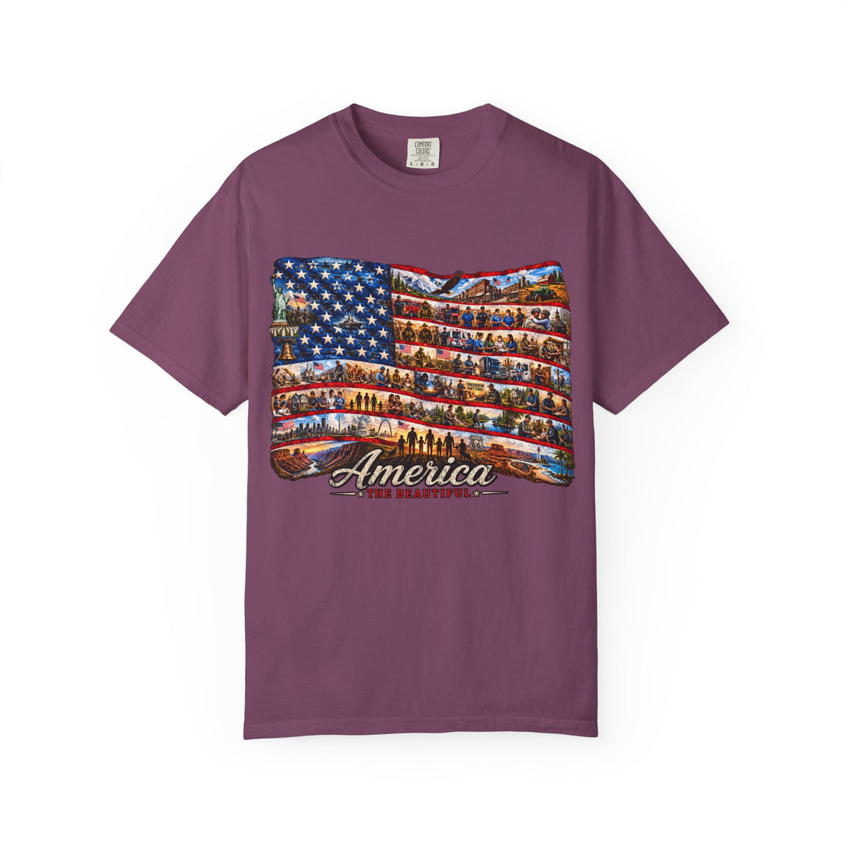 Patriotic 'America the Beautiful' Flag T-Shirt