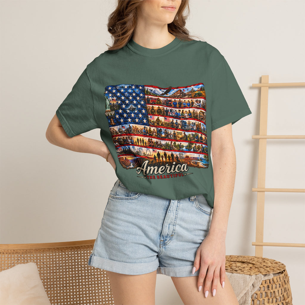 Patriotic 'America the Beautiful' Flag T-Shirt