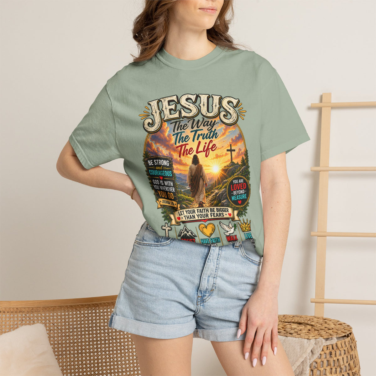 Jesus Faith T-Shirt — "Jesus: The Way, The Truth, The Life" Inspirational Christian Tee