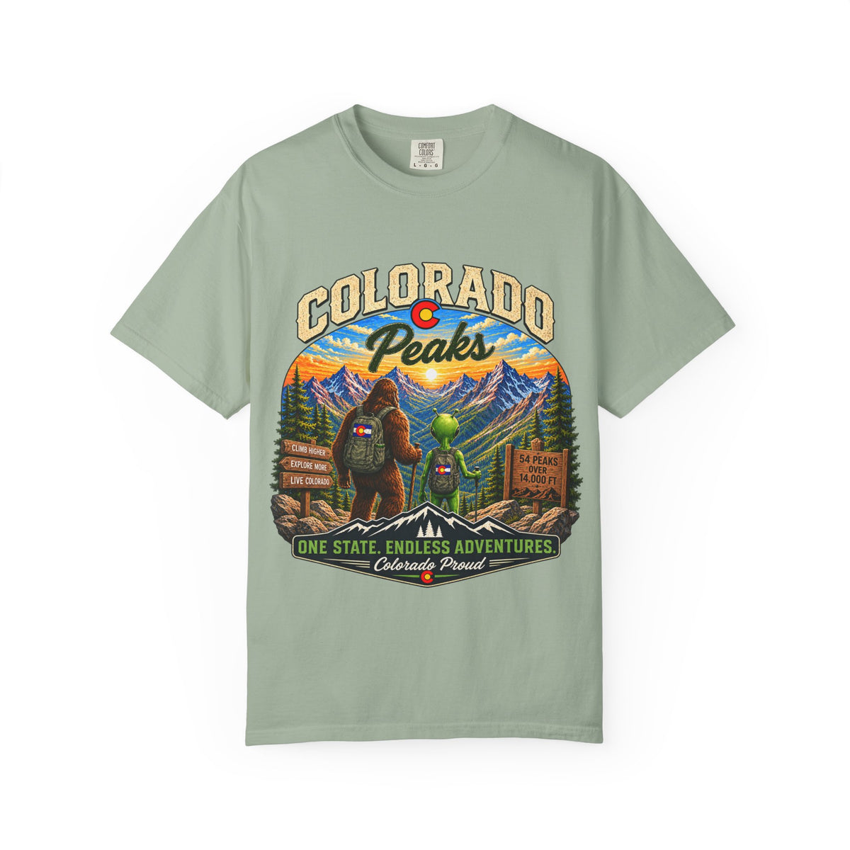 Colorado Peaks T-Shirt — One State, Endless Adventures Outdoor Graphic Tee