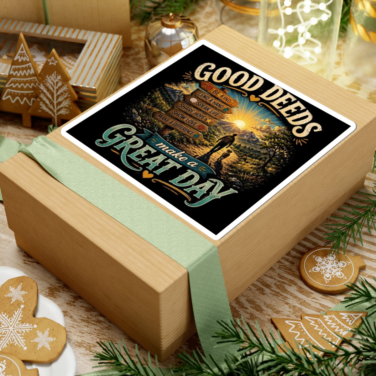 Sticker — "Good Deeds Make a Great Day" Inspirational Kiss-Cut Sticker
