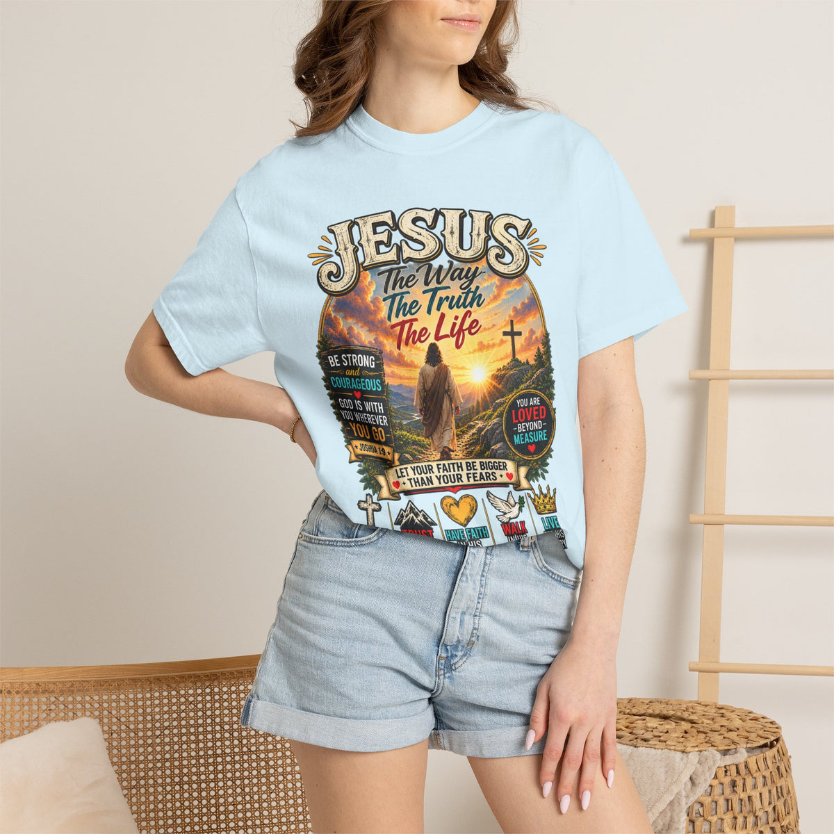Jesus Faith T-Shirt — "Jesus: The Way, The Truth, The Life" Inspirational Christian Tee
