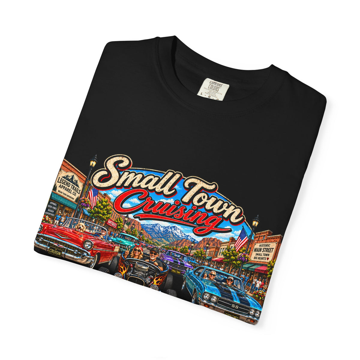 Small Town Cruising T-Shirt — Vintage Classic Car Scene Tee