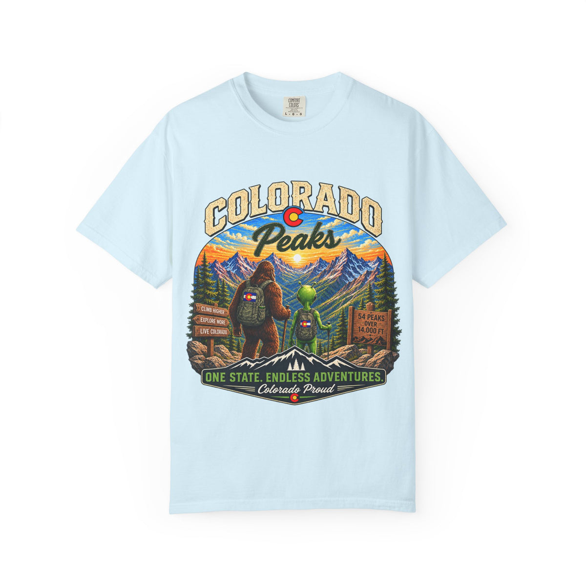 Colorado Peaks T-Shirt — One State, Endless Adventures Outdoor Graphic Tee