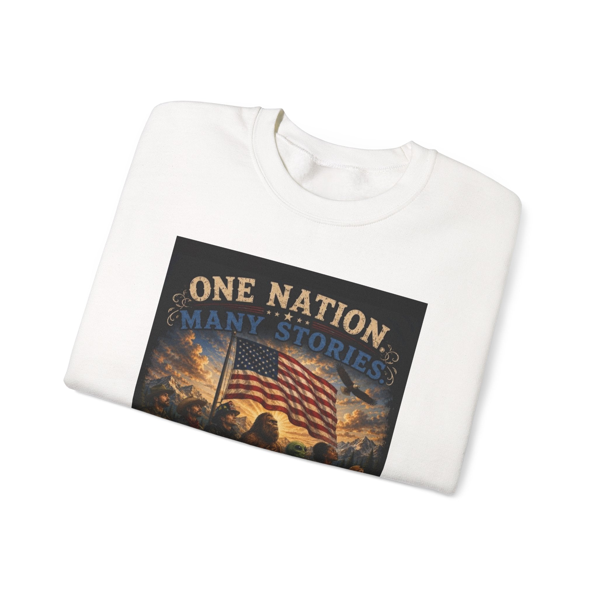 Crewneck Sweatshirt — "One Nation, One Flag" Patriotic American Flag Graphic