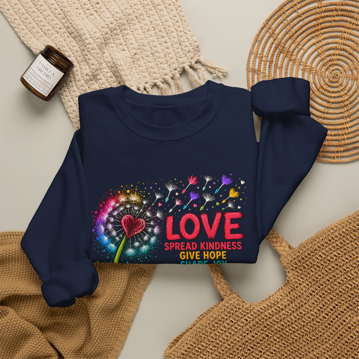 Love Makes The World Bloom Sweatshirt — Colorful Floral Inspirational Crewneck