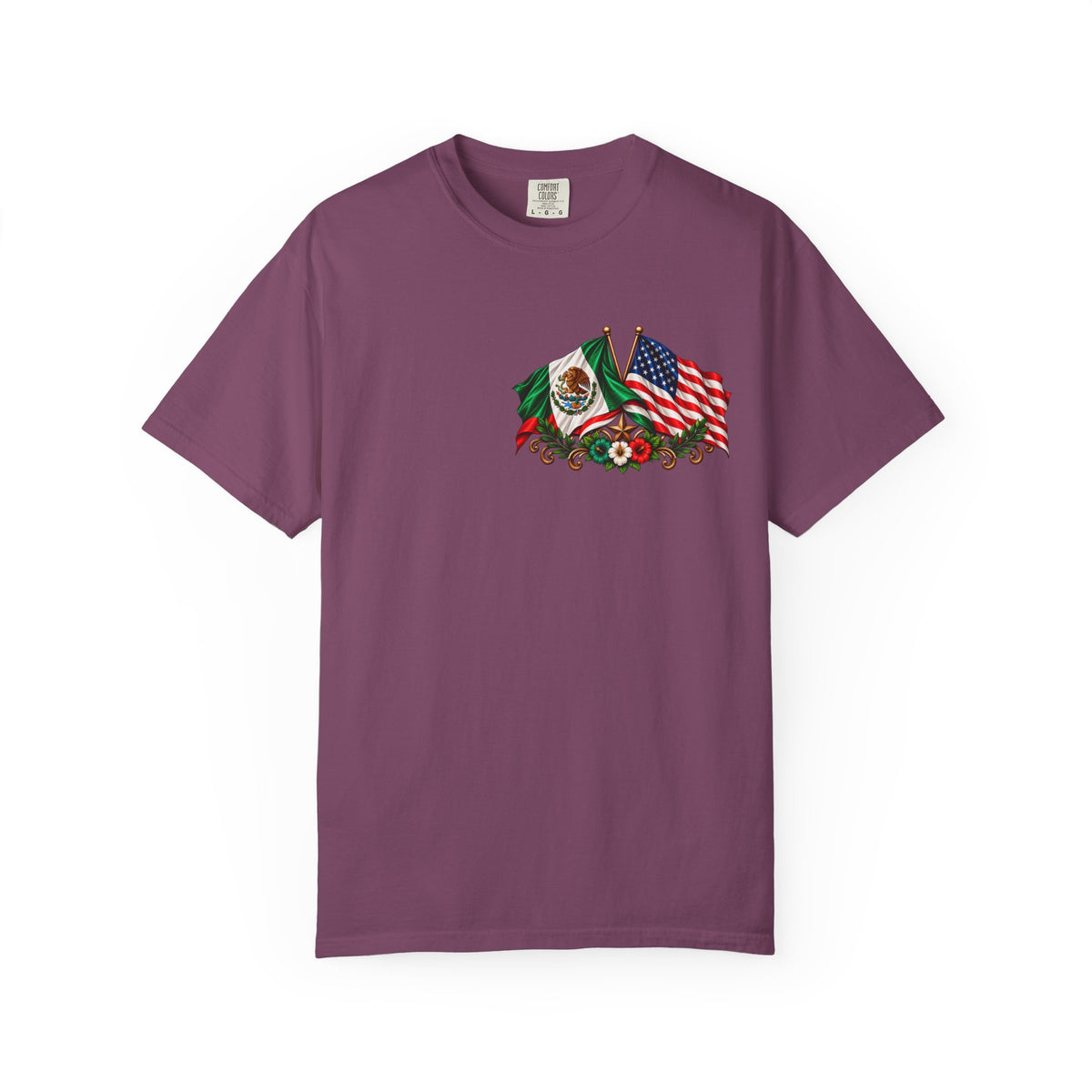 Proud of My Roots T-Shirt — "Orgulloso de mis Raíces / Orgulloso de ser Americano" USA-Mexico Heritage Tee