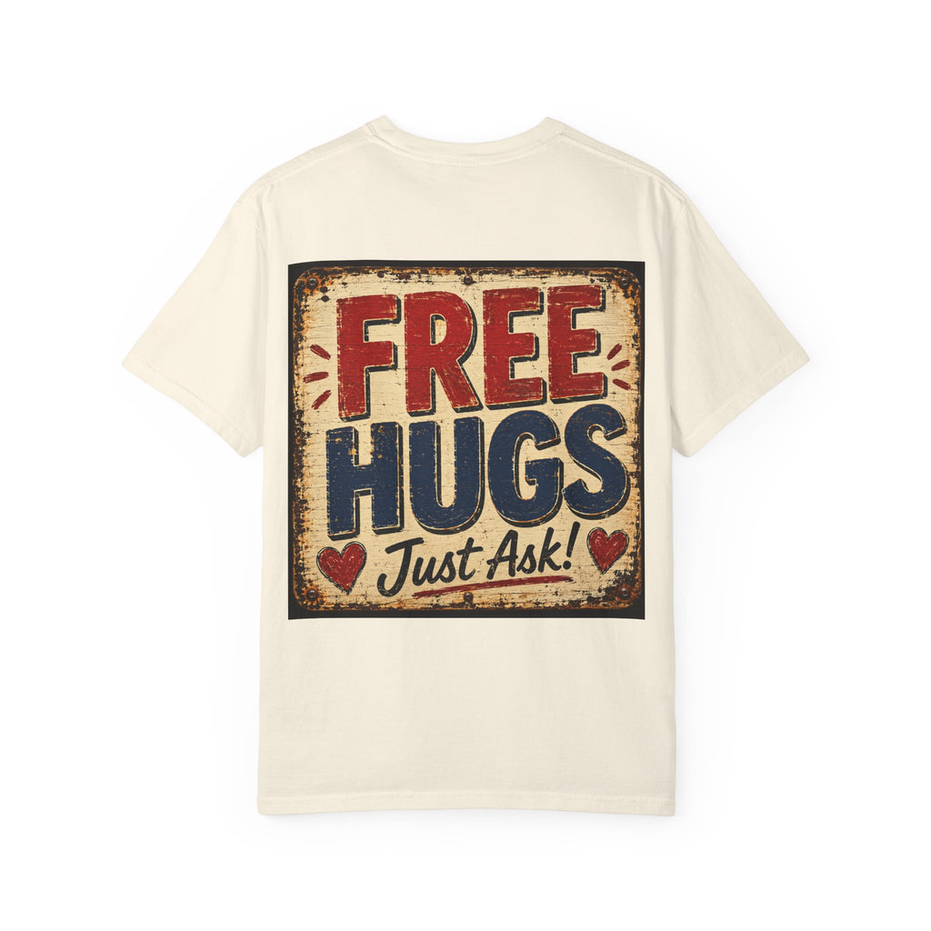 Free Hugs Vintage Graphic T-Shirt — "Free Hugs Just Ask" Comfort Tee