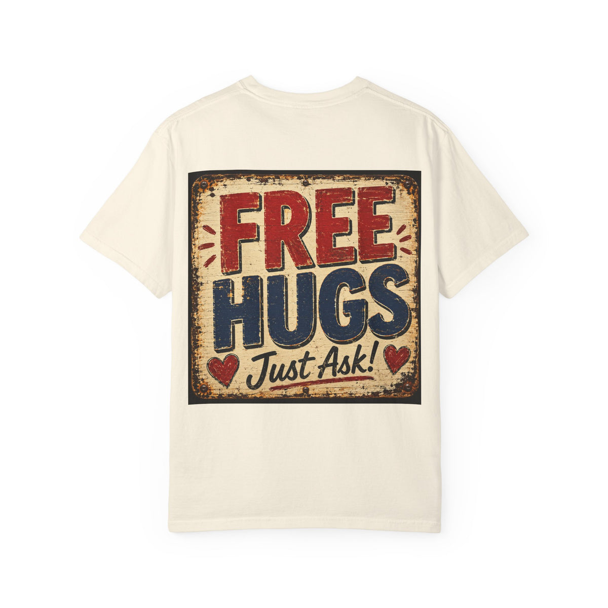 Free Hugs Vintage Graphic T-Shirt — "Free Hugs Just Ask" Comfort Tee