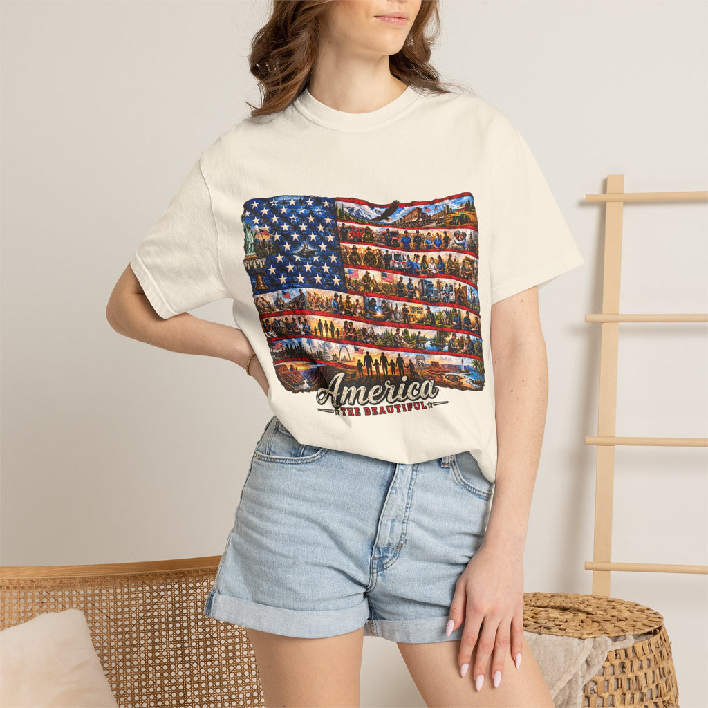 Patriotic 'America the Beautiful' Flag T-Shirt