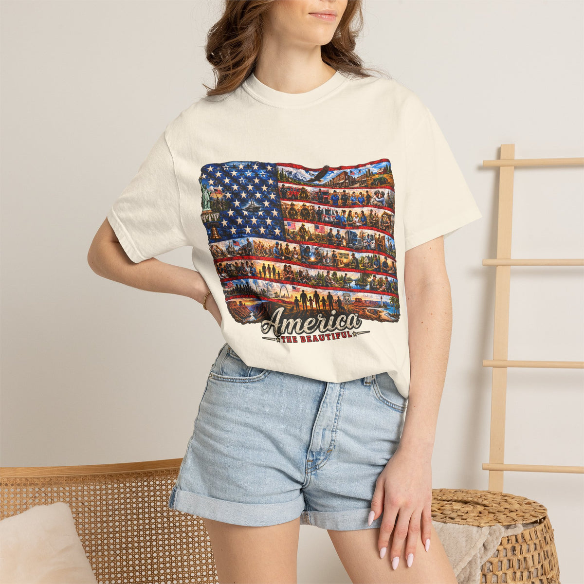 Patriotic 'America the Beautiful' Flag T-Shirt
