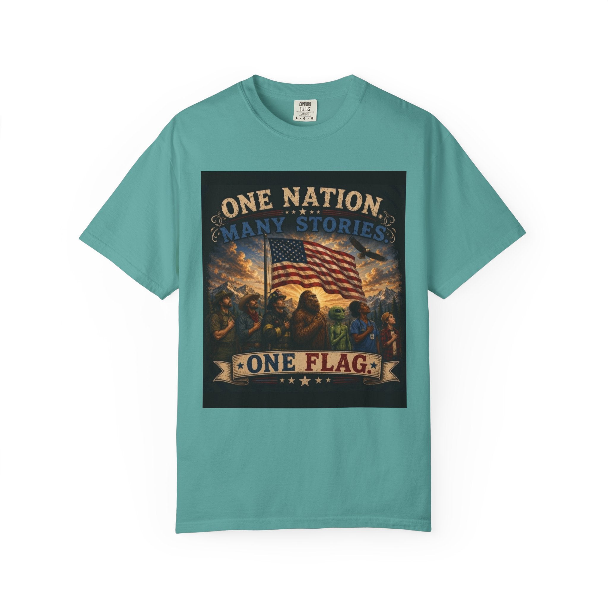 One Nation, One Flag T-Shirt — Patriotic American Flag Graphic Tee