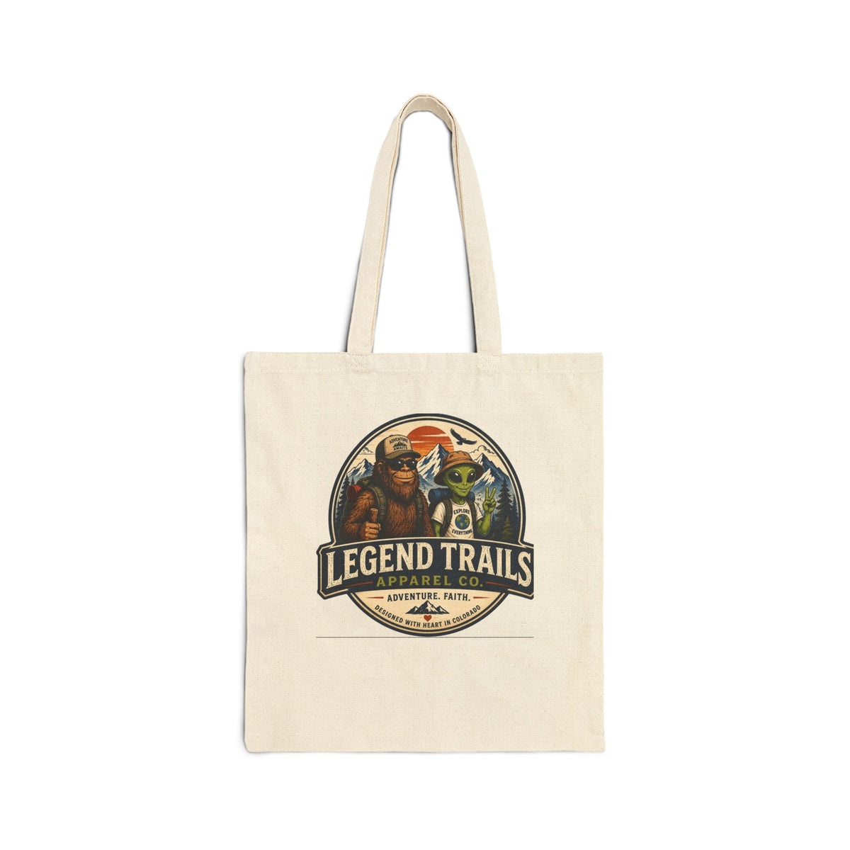 Legend Trails Canvas Tote Bag — Adventure Hike Outdoor Market Bag