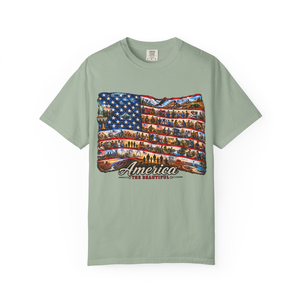 Patriotic 'America the Beautiful' Flag T-Shirt